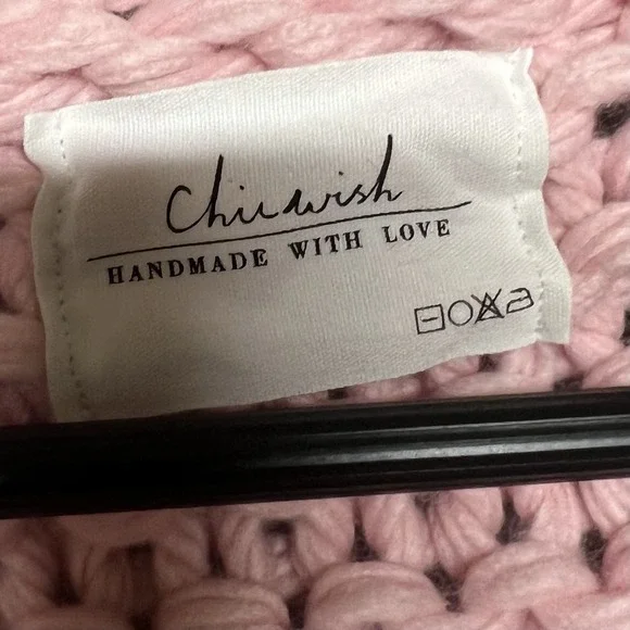 Chicwish Sweater M/L Pink Longline Cardigan Chunky Pom Pom Cuteness‎ On Sleeves - Picture 7 of 12